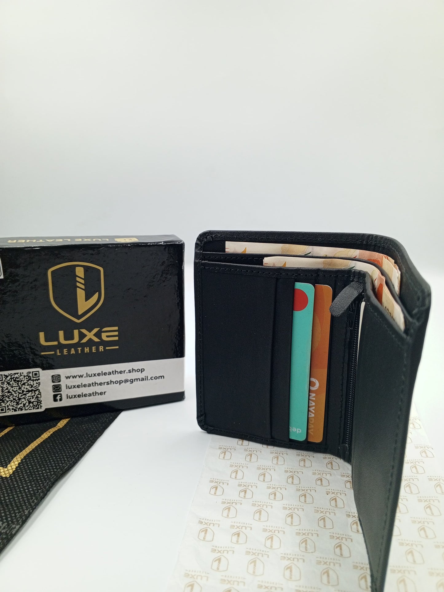 Premium Cow Leather Wallet | Zipper |Z01 BL