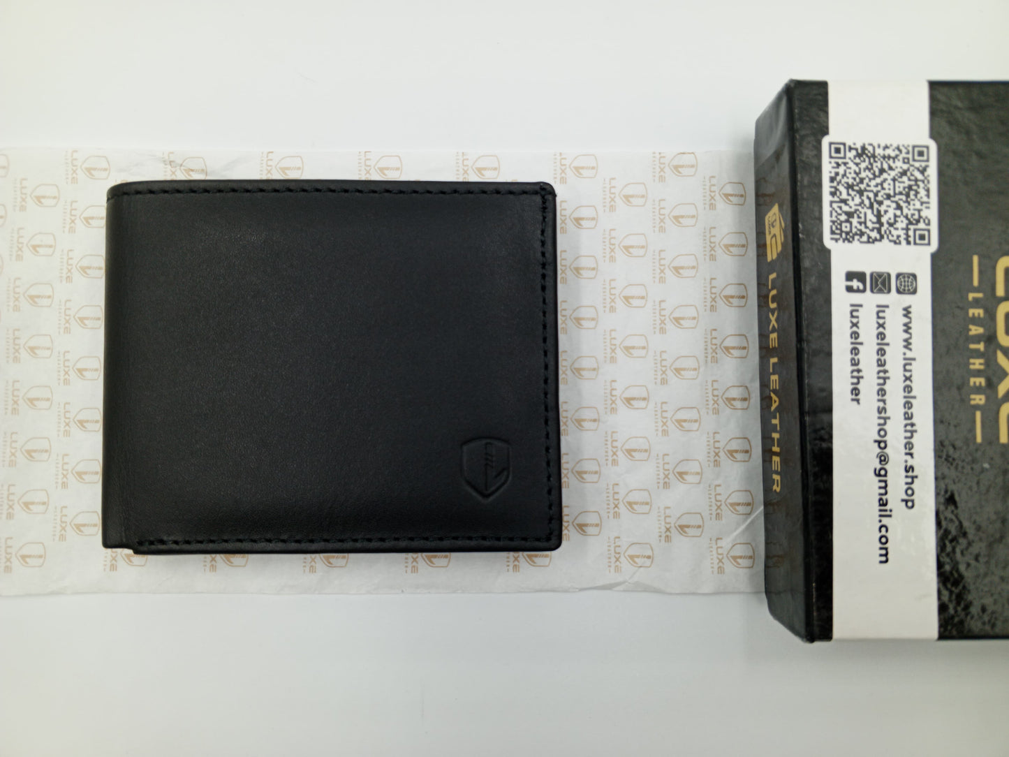 LuxeLeather Analin Cow Leather Wallet - Black | 6 Card Holders, 4 Secret Compartments, 2 Cash Compartments | LLBF03