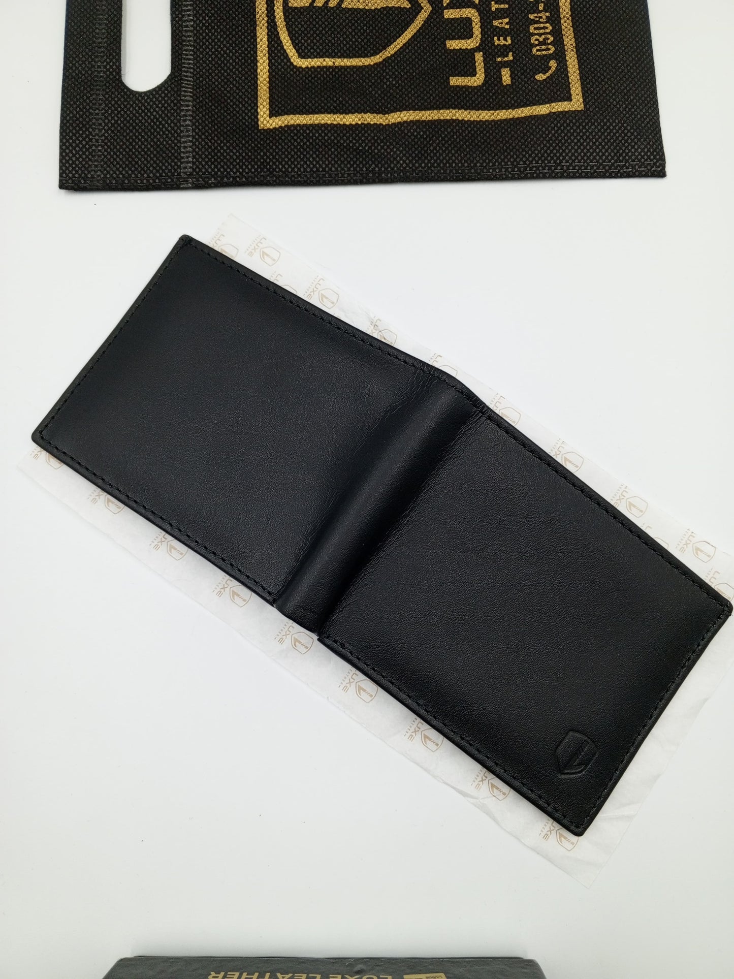 LuxeLeather Analin Cow Leather Wallet - Black | 6 Card Holders, 4 Secret Compartments, 2 Cash Compartments | LLBF03