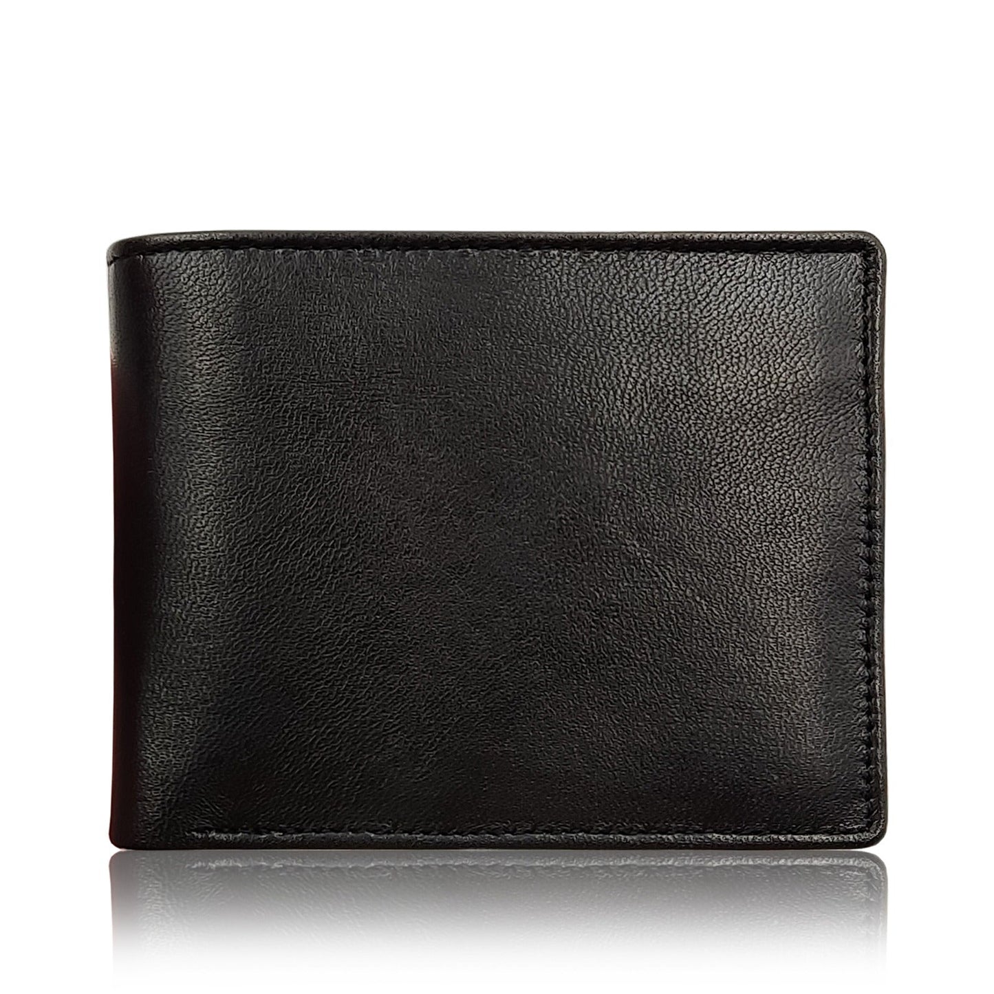 π Pure Cow Leather Men's Wallet by Luxe Leather: 6 Main Pockets | 2 Inner Pockets | ID Window | Portable Card Holder | 2 Currency Pockets | Stylish and Functional | BF01