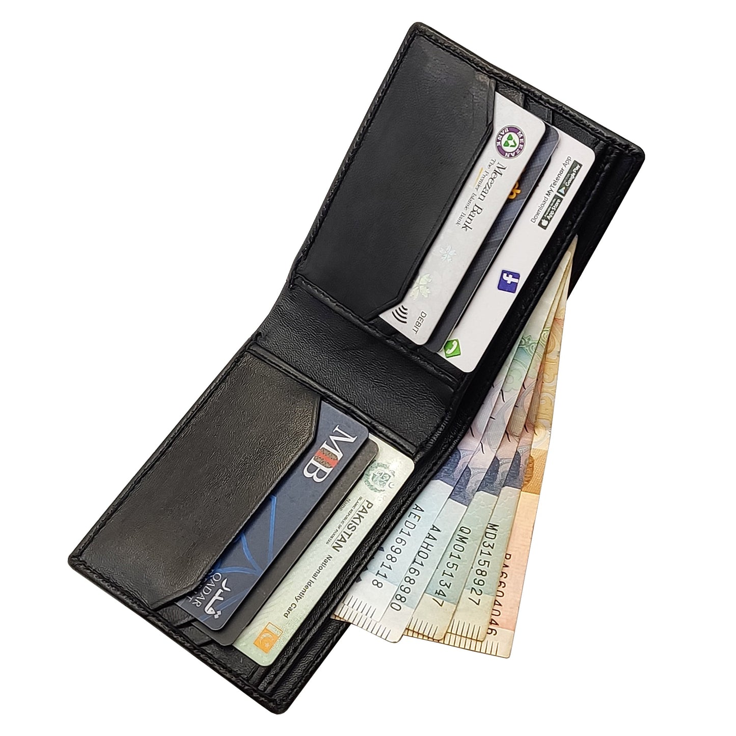 π Pure Cow Leather Men's Wallet by Luxe Leather: 6 Main Pockets | 2 Inner Pockets | ID Window | Portable Card Holder | 2 Currency Pockets | Stylish and Functional | BF01