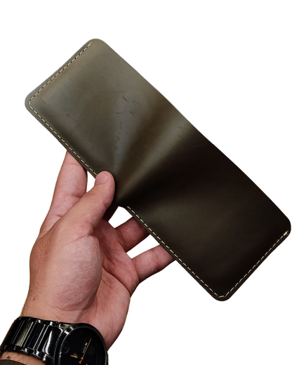 Unleash Your Individuality with our Distinctive Olive Green Leather Wallet