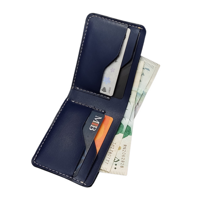 Accessorize with Confidence: Blue Italian Leather Wallet for Unmatched Style| LLBF05