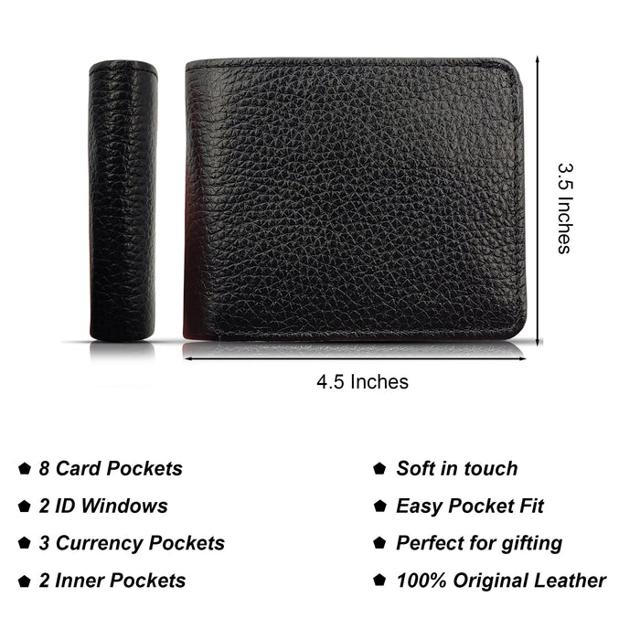 Dual-Tone 3-in-1 Pure Leather Wallet | 4 Colors | Spacious & Stylish
