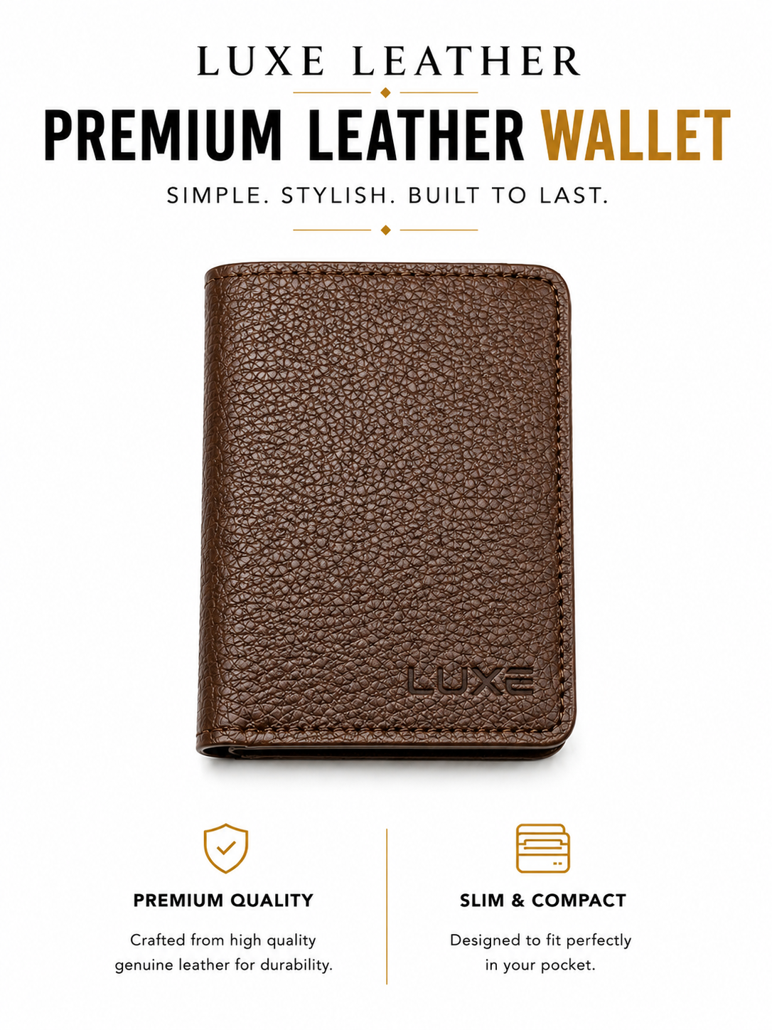 Slimfold Wallet–9 Card Slots | 2 Cash Pockets |ID Window |2IN1