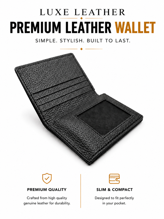 Slimfold Wallet–9 Card Slots | 2 Cash Pockets |ID Window |2IN1