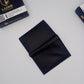 LuxeLeather Cow Leather Card Holder Wallet - Black | 6 Card Slots, 2 Secret Compartments | Genuine Aniline Leather | LLCH02