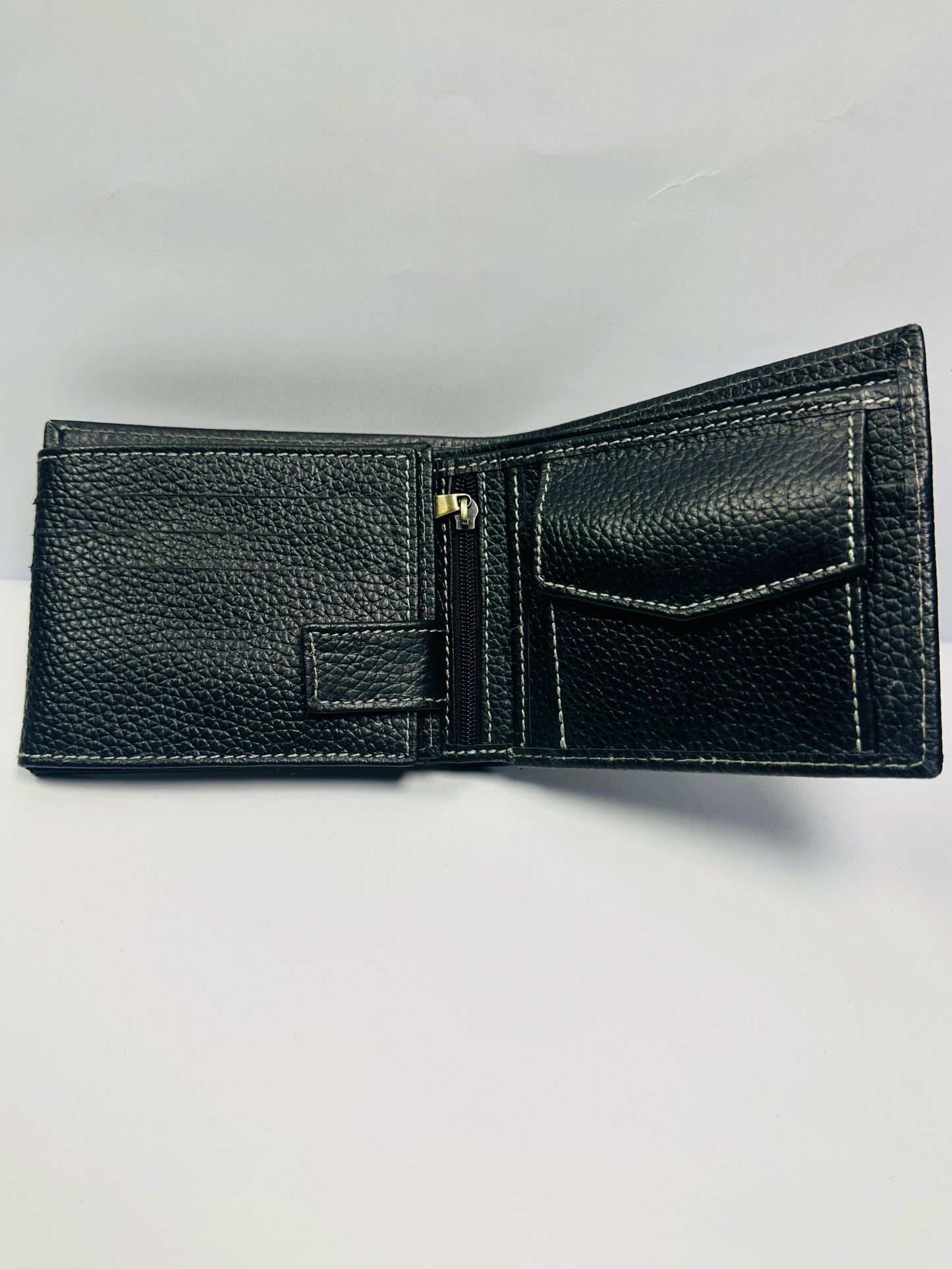 All-in-One Leather Wallet – 2 Currency Pocket | 1 Coin | 6 Cards | 2 ID Pockets & Zipper | BF10