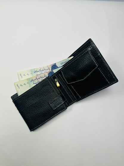 All-in-One Leather Wallet – 2 Currency Pocket | 1 Coin | 6 Cards | 2 ID Pockets & Zipper | BF10