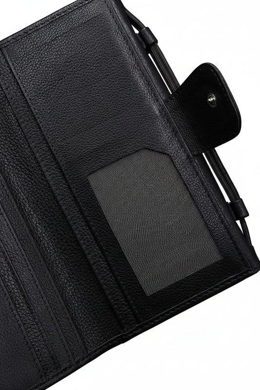 Grand Carry Ladies Clutch | Pure Cow Leather | 2 Large Compartments | Adjustable Strap | Hidden Zipper Pocket | Magnet Button | 8-12 Card Slots | Multiple Cash Sections | LC01