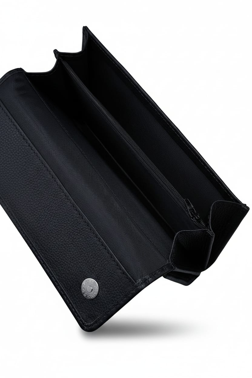 Grand Carry Ladies Clutch | Pure Cow Leather | 2 Large Compartments | Adjustable Strap | Hidden Zipper Pocket | Magnet Button | 8-12 Card Slots | Multiple Cash Sections | LC01