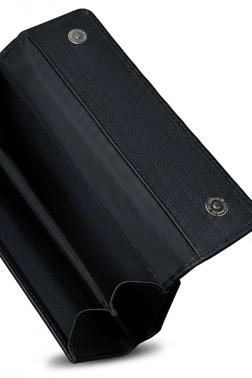 Grand Carry Ladies Clutch | Pure Cow Leather | 2 Large Compartments | Adjustable Strap | Hidden Zipper Pocket | Magnet Button | 8-12 Card Slots | Multiple Cash Sections | LC01