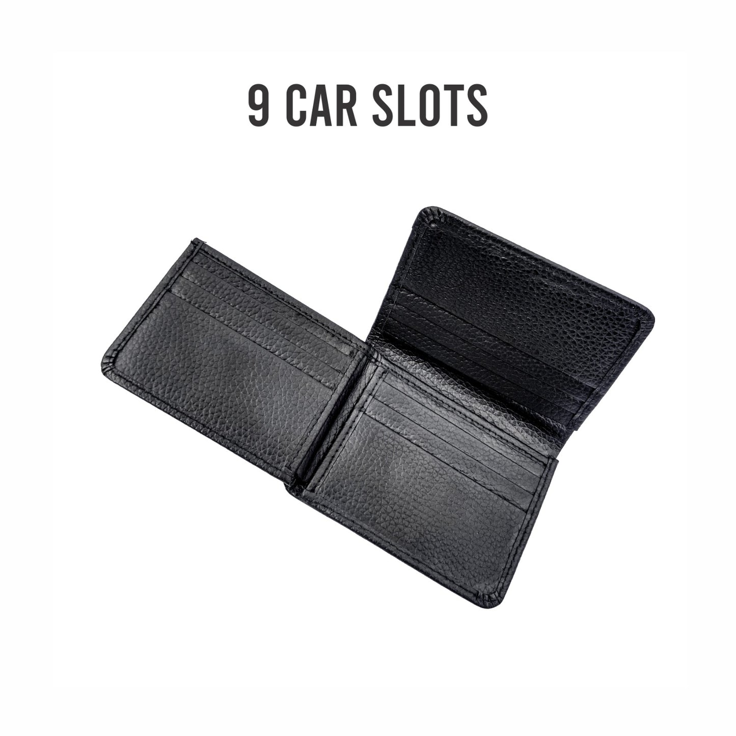 Slimfold Premium Wallet – 9 Card Slots | 2 Cash Pockets | Transparent ID Window |CH08