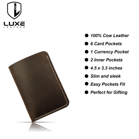 Luxurious Cowhide Smart Style Wallet 6 Cards & 2 Inner Pockets Also Cash Compartment | LLCH03