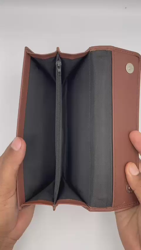 Premium Leather Ladies Clutch – 12 Card Slots | Multi Compartment | Elegant Carry (LC01)